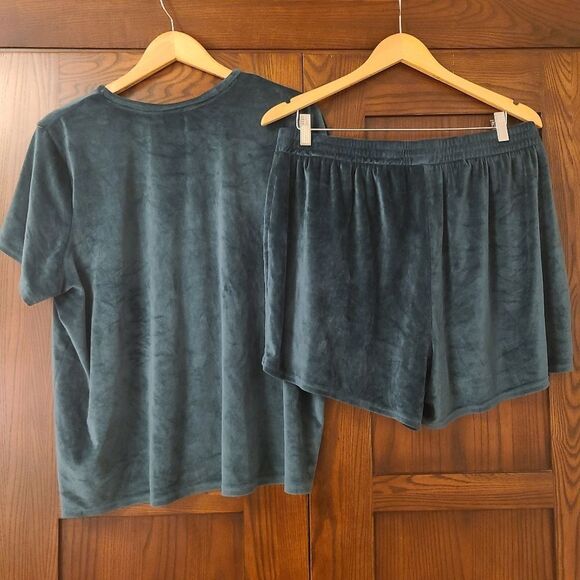 Juicy Couture Velour Two Piece Pajama Set Emerald Green Size 1X - Picture 6 of 6